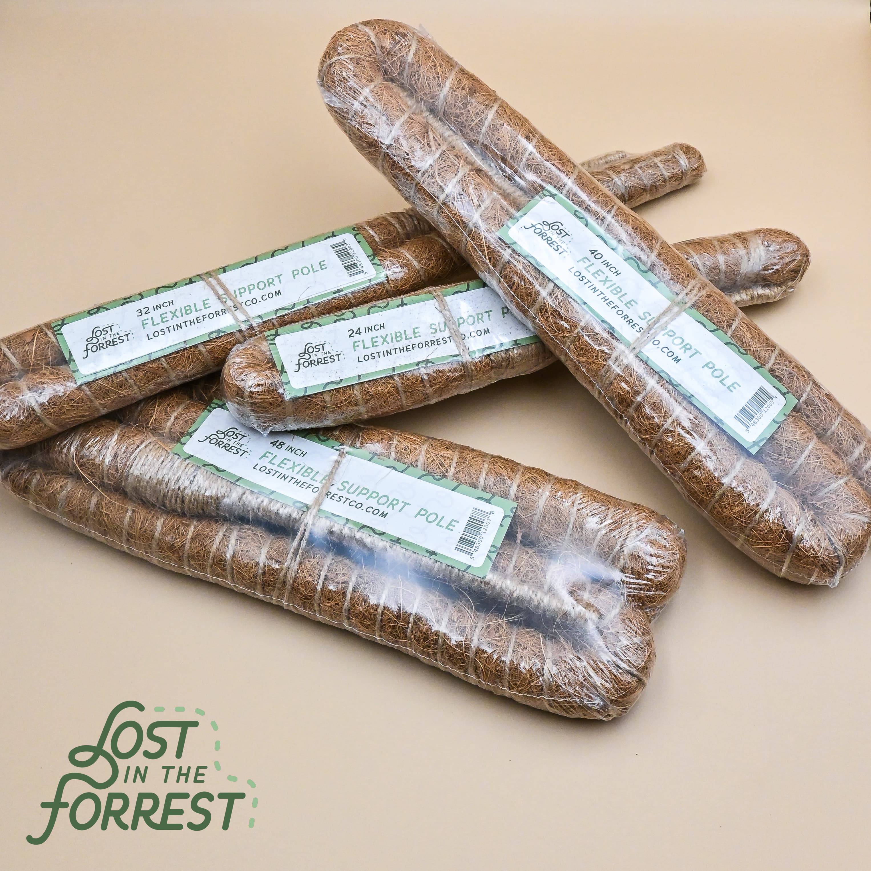 Flexible support guiding a plant around a shelf